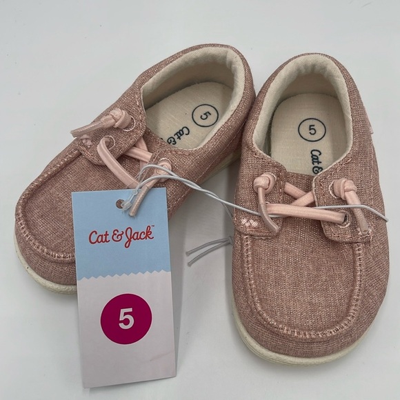 NWT Cat & Jack Kids Bobby Slip-On Sneakers Pink Size 5 - Picture 1 of 11